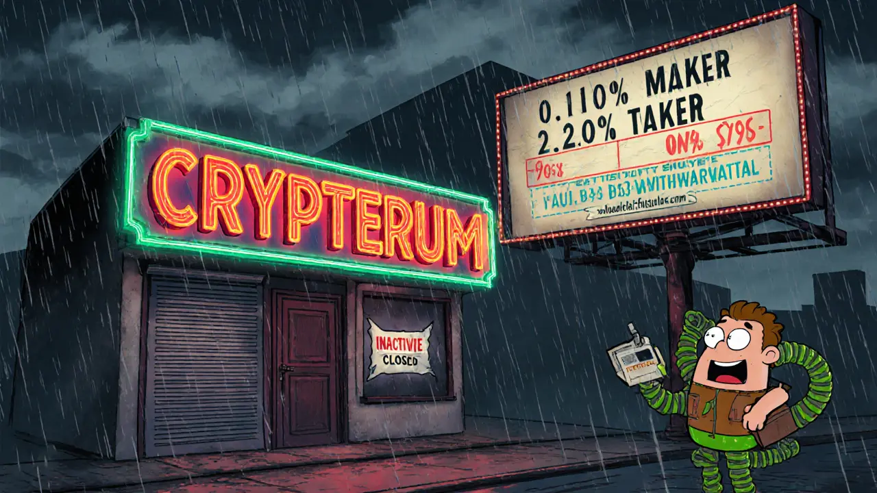 Crypterum Crypto Exchange Review: Fees, Inactivity, and What It Means for Traders