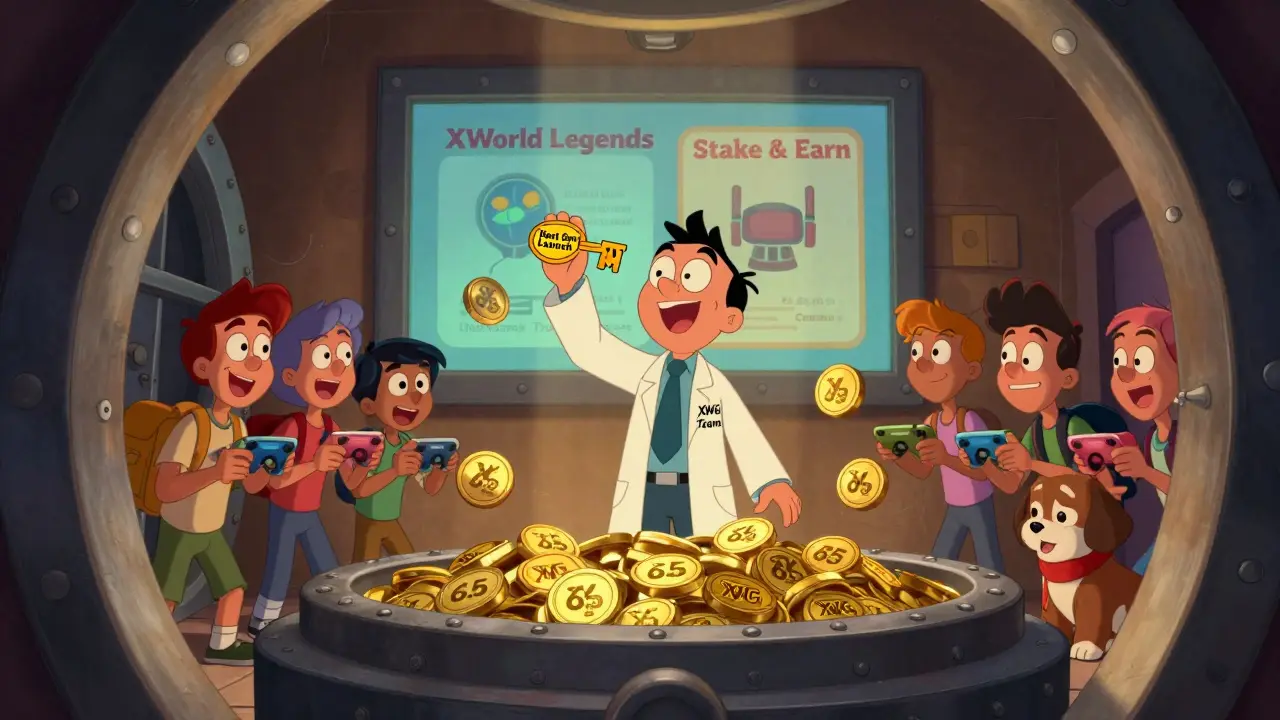 A scientist stands in a vault of unclaimed tokens, with players waiting for the next game launch.