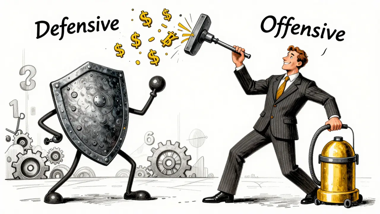 1930s style trader using a shield and a vacuum to manage trading risk.