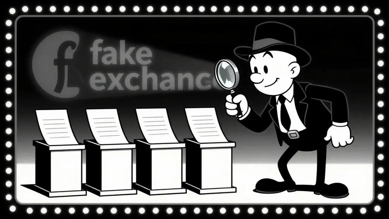 Cartoon detective searching for evidence among blank papers in Fleischer style