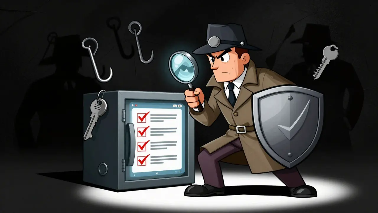 Detective protecting a crypto wallet from phishing threats