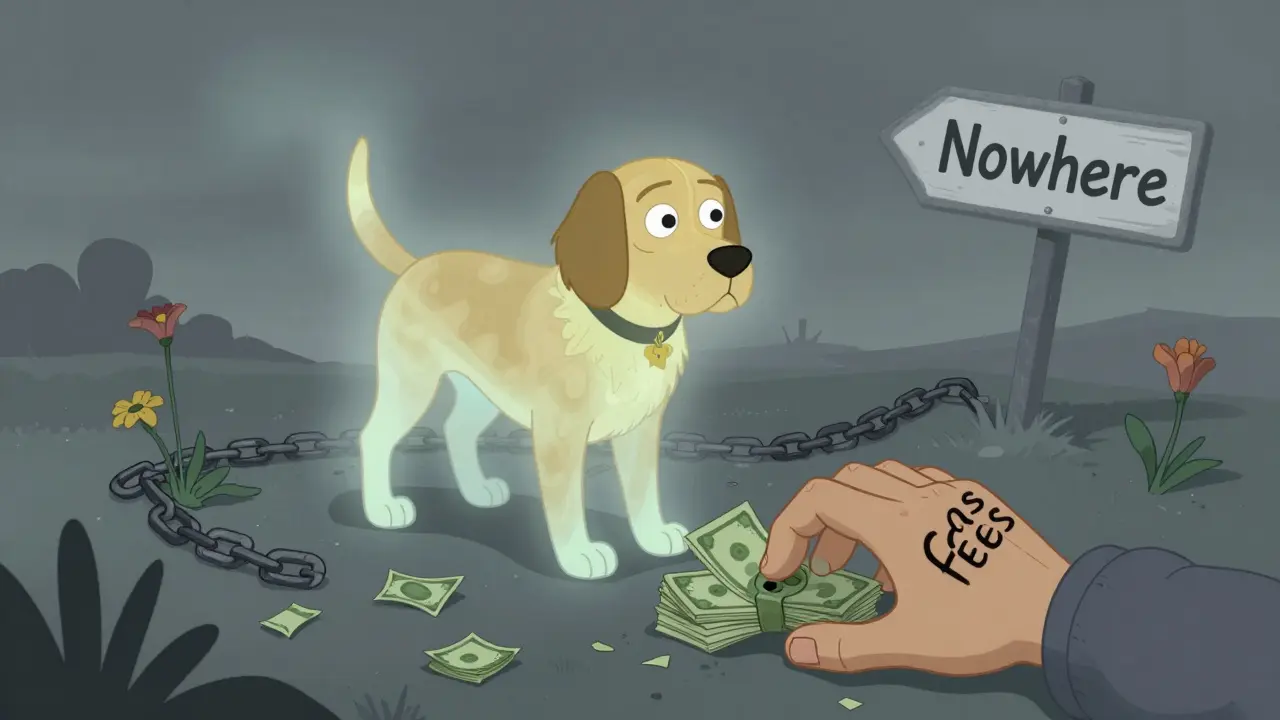 Ghostly dog and gas fees showing GDOGE market decline