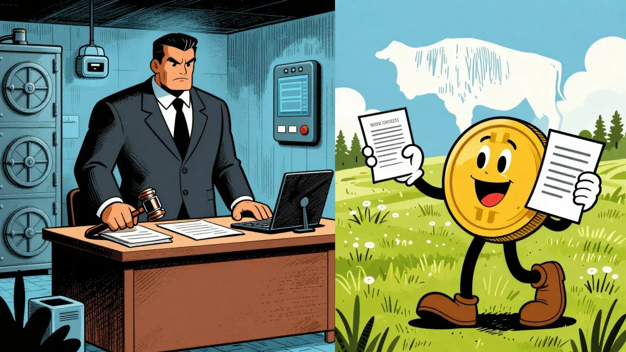 NY regulator vs Wyoming banker illustrating crypto compliance costs