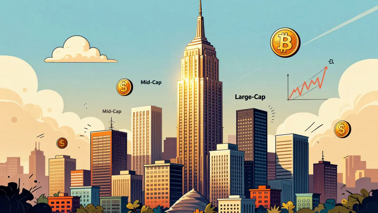 Skyscraper analogy for large-cap vs small-cap crypto risk