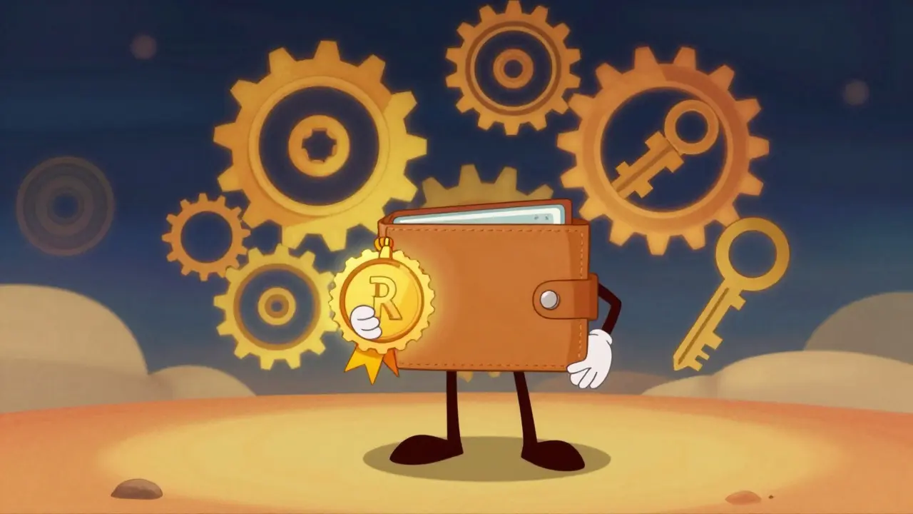 Animated character holding a glowing secure digital credential