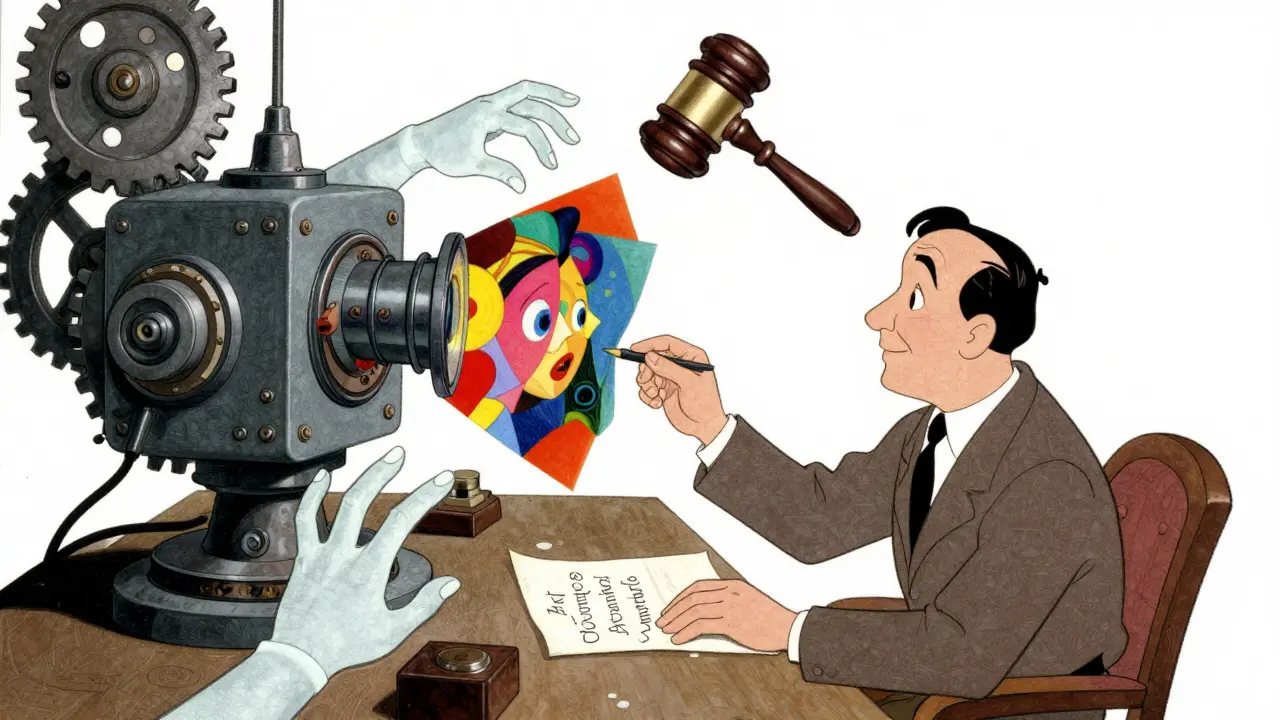 Animator using machine for AI art with legal ambiguity