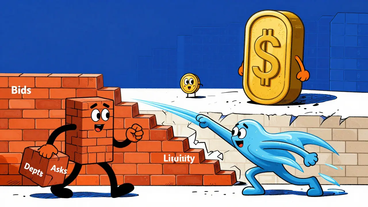 Illustration comparing deep and shallow market structures