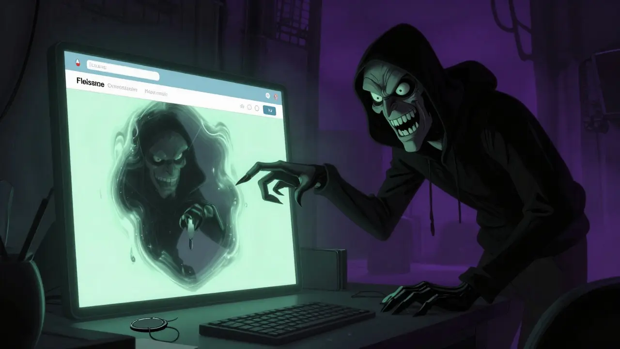 Sinister 1930s cartoon villain reaching for a user's wallet key in a dark alley.