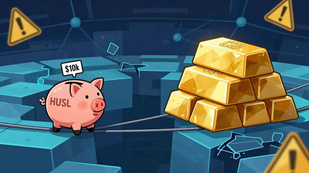 Tiny HUSL token balancing precariously against major crypto assets